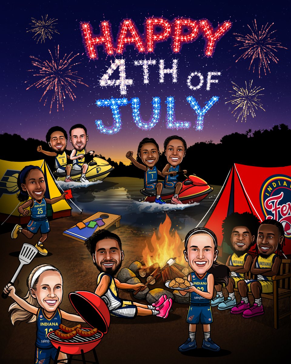 IndianaFever's tweet photo. having fun with our @Pacers fam 🙌

wishing everyone a safe and happy Fourth of July! 🎆 https://t.co/7JKjWblMNp