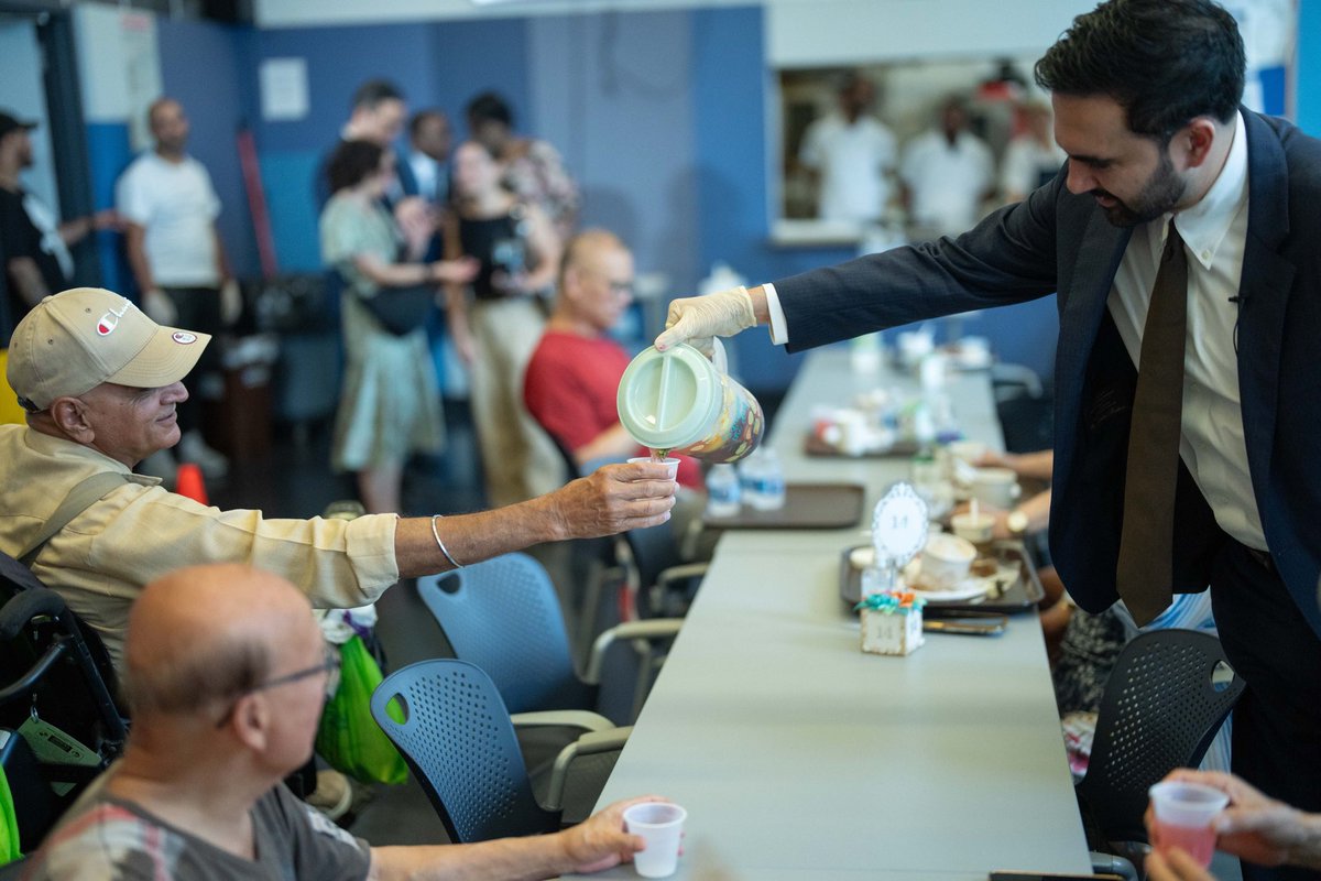 NYCMayor's tweet photo. As temperatures continue to rise across our city, protecting older New Yorkers is one of our highest priorities. I spent this morning at the Carter Burden Covello Older Adult Center communing with older New Yorkers and sharing simple ways to stay safe during this dangerous heat wave. 

It was a powerful reminder that cooling centers aren't just places to escape the heat — they're places where New Yorkers can come together, stay safe, and look out for one another during dangerous weather.

As this heat wave continues, let's make sure older New Yorkers have the support they need to stay safe. If you or someone around you is experiencing trouble breathing, a rapid heartbeat, dizziness, nausea, confusion, or other signs of heat illness, call 911 immediately.

Staying cool saves lives. Cooling centers are open across the five boroughs. 

Find one near you at https://t.co/Iqa7gXBq7R.