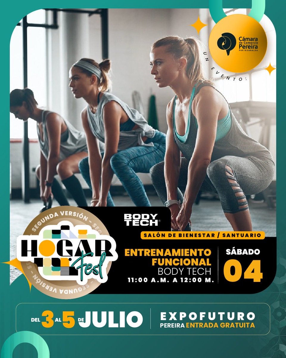 MINUTOPEREIRA's tweet photo. *¡Este sábado el plan es en la feria HogarFest!*

Prográmate desde las 11:00 a.m. y disfruta de un día lleno de inspiración, diseño, promociones, gastronomía, actividades para toda la familia y mucho más.

📅 Sábado 4 de julio
📍 Expofuturo Pereira
🎟️ Entrada gratuita https://t.co/ABTjG03cX8