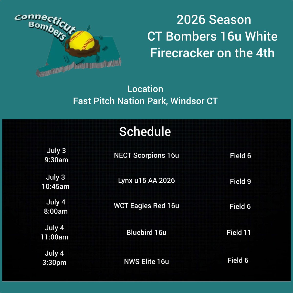daphne_specht's tweet photo. Can't wait for some 4th of July fun 🎆🥎 Come catch I game if you can!!
#uncommitted2028 #softballprospect #studentathlete #CTBOMBERS #d1softball #d2softball #d3softball @softballhype https://t.co/fXEOzTupQa