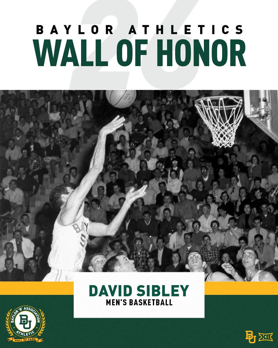 BaylorMBB's tweet photo. This year’s inductee to the B Association Wall of Honor: David Sibley!

David Sibley was a three-year letterman at BU before his career of public service, which included stints as the Mayor of Waco, assistant DA in McLennan County, and a member of the Texas State Senate.

#SicEm | #CultureofJOY