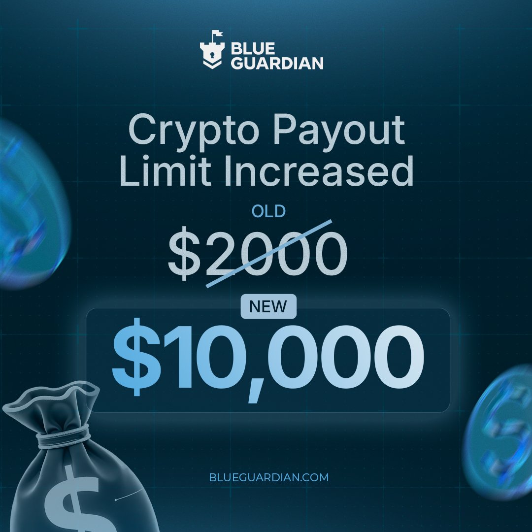awatrading4's tweet photo. Crypto payouts just got a major upgrade! 🥳
@BlueGuardiancom 
You can now request up to $10,000 per payout with Crypto

That is 5x higher than the old $2,000 limit

Rise is still unlimited

Get paid more with the same fast process with a 24-hour payout guarantee

Grab here: https://t.co/Mo5f5SBWgc