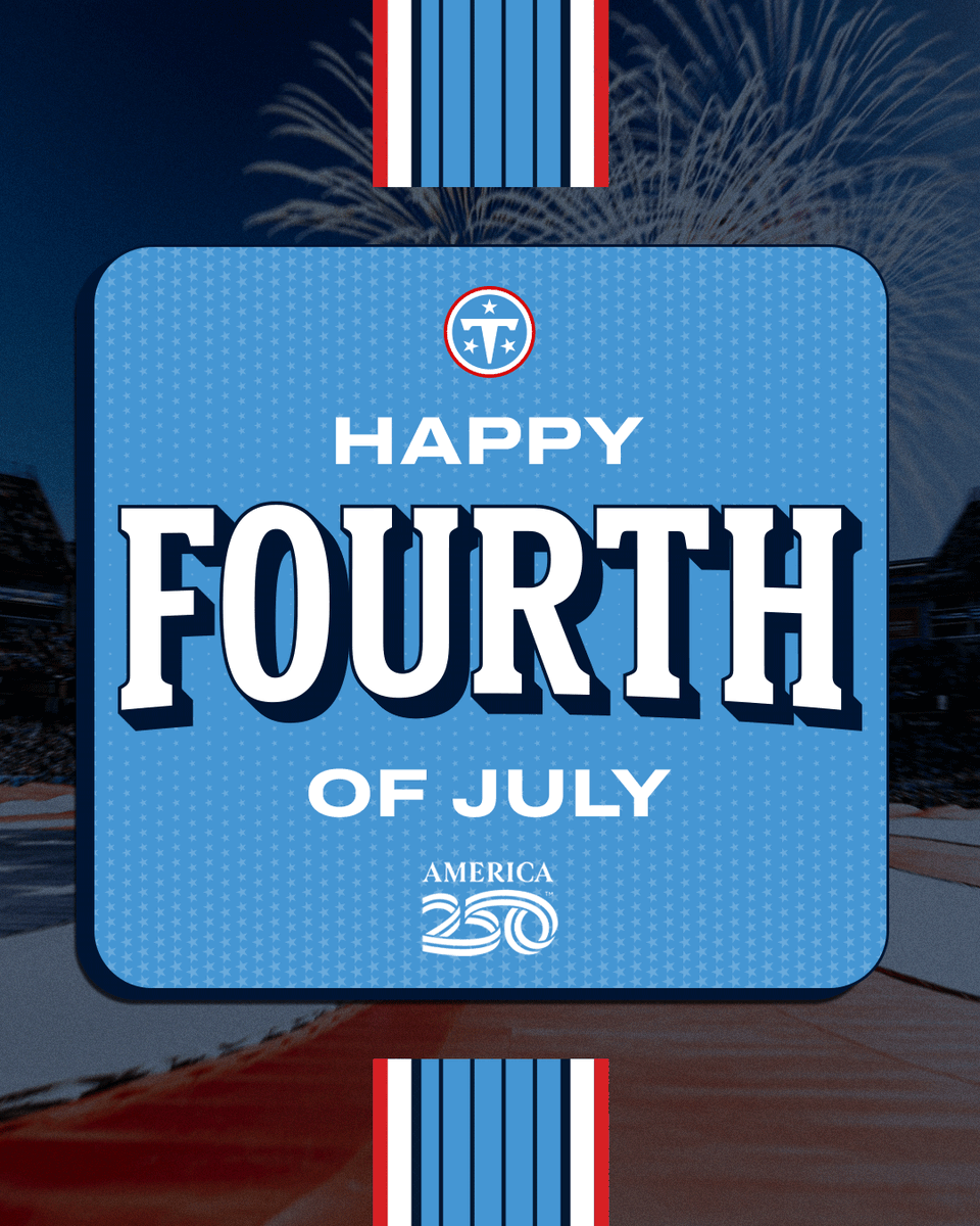 Titans's tweet photo. Celebrating 250 years of the USA 🇺🇸 

Happy Fourth of July Titans fans! 🎆 https://t.co/Vc73TrLnof