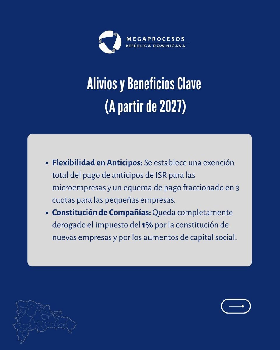 Megaprocesos's tweet photo. DO - 🇩🇴 Simplifique su vida corporativa con nuestro resumen ejecutivo y directo de las claves de la Ley no. 30-26 de la mano de nuestros expertos. 📝

#Megaprocesos #Dominicana #SimplificaciónFiscal #CreandoConfianza https://t.co/0WiPmDtbWc