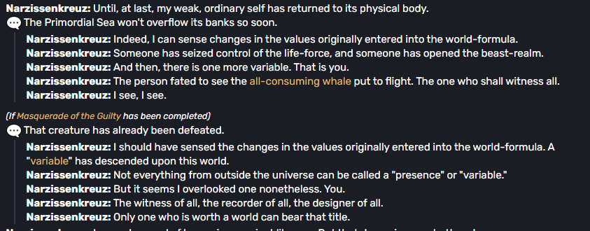 2lain_Guillotin's tweet photo. @NIdkwhy71042 @W4lten @peakkypunk The thing about 'wrong,' I suppose you're getting that from the Narzissenkreus finale, but right at that moment Rene says where he went wrong, and it was that he didn’t foresee that a variable would reach Teyvat in the future, but the whole formula was actually correct.  
+ https://t.co/2EpNcXWOik
