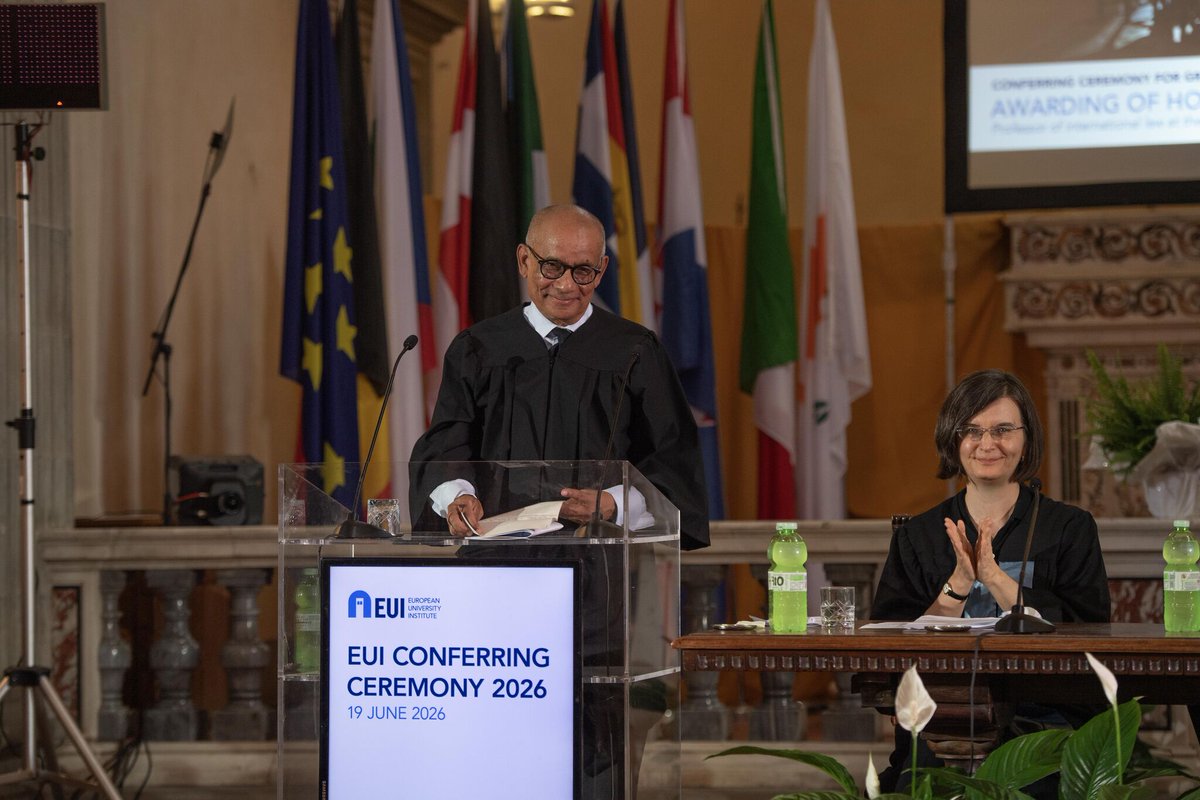sjquinney's tweet photo. Congratulations to Professor Tony Anghie, who was awarded an honorary doctorate in law by the @EUI_EU in recognition of his outstanding contribution to international law!

https://t.co/nY0dmVe44V https://t.co/XndV2n4ImT