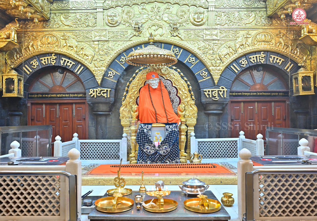 SSSTShirdi's tweet photo. *!! ॐ साई राम !!*
*श्री साईबाबा संस्थान विश्वस्त व्यवस्था,शिर्डी*
*!! ॐ Sai Ram !!*
*Shri Saibaba Sansthan Trust, Shirdi*
≈≈≈≈≈≈≈≈≈≈≈≈≈≈≈≈≈ 
*आरती :- शेजारती*
*गुरुवार ०२ जुलै २०२६*  
*Aarti :-Shejarti*
*Thursday 02 July 2026* https://t.co/krREUYs2DD