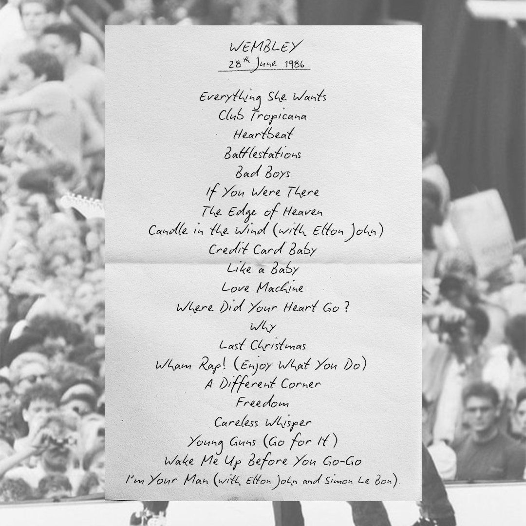 WhamOfficial_'s tweet photo. The final setlist 🎵🎤 Relive the final night in full - every song, in the order it was performed.

Listen to the complete playlist now: https://t.co/LZmjQTV9uf https://t.co/cS5ybpsRkT