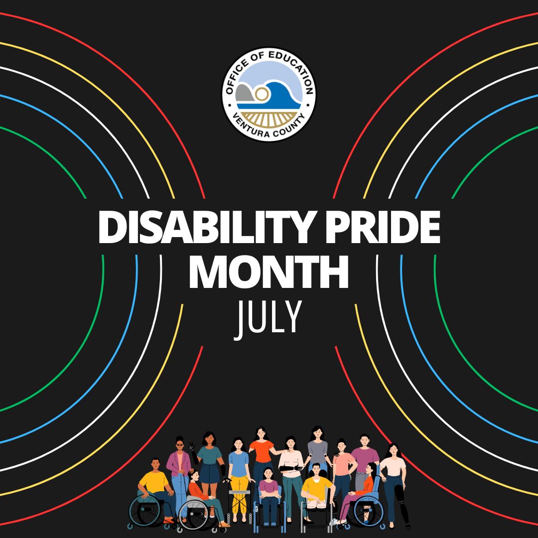 VenturaCOE's tweet photo. The Ventura County Office of Education is proud to recognize Disability Pride Month, which is celebrated every July to honor the history, achievements, experiences, and struggles of people with disabilities. https://t.co/vemLjibAlR