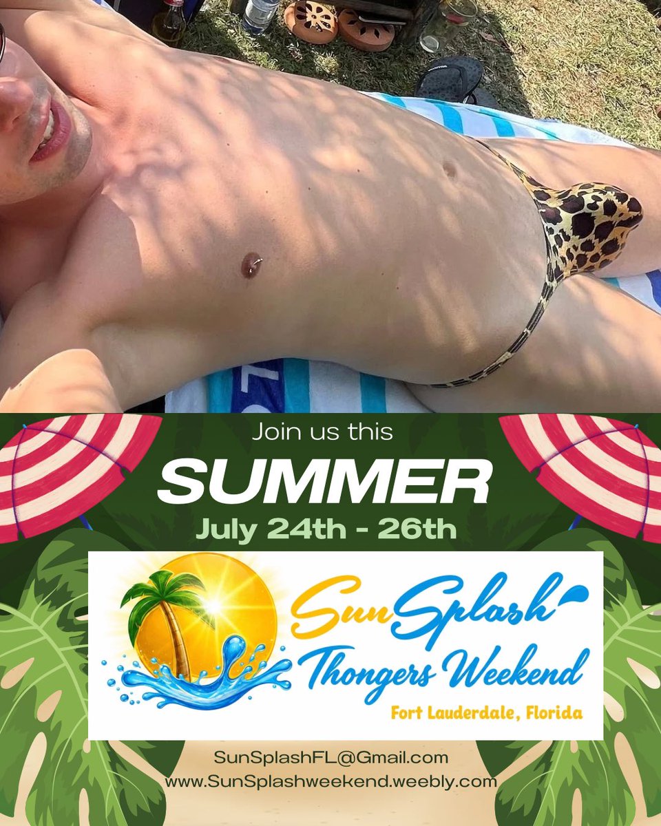 SunSplashThong's tweet photo. Happy Thong Thursday 

Who’s ready for SunSplash 2026? https://t.co/y332eT2ZIl