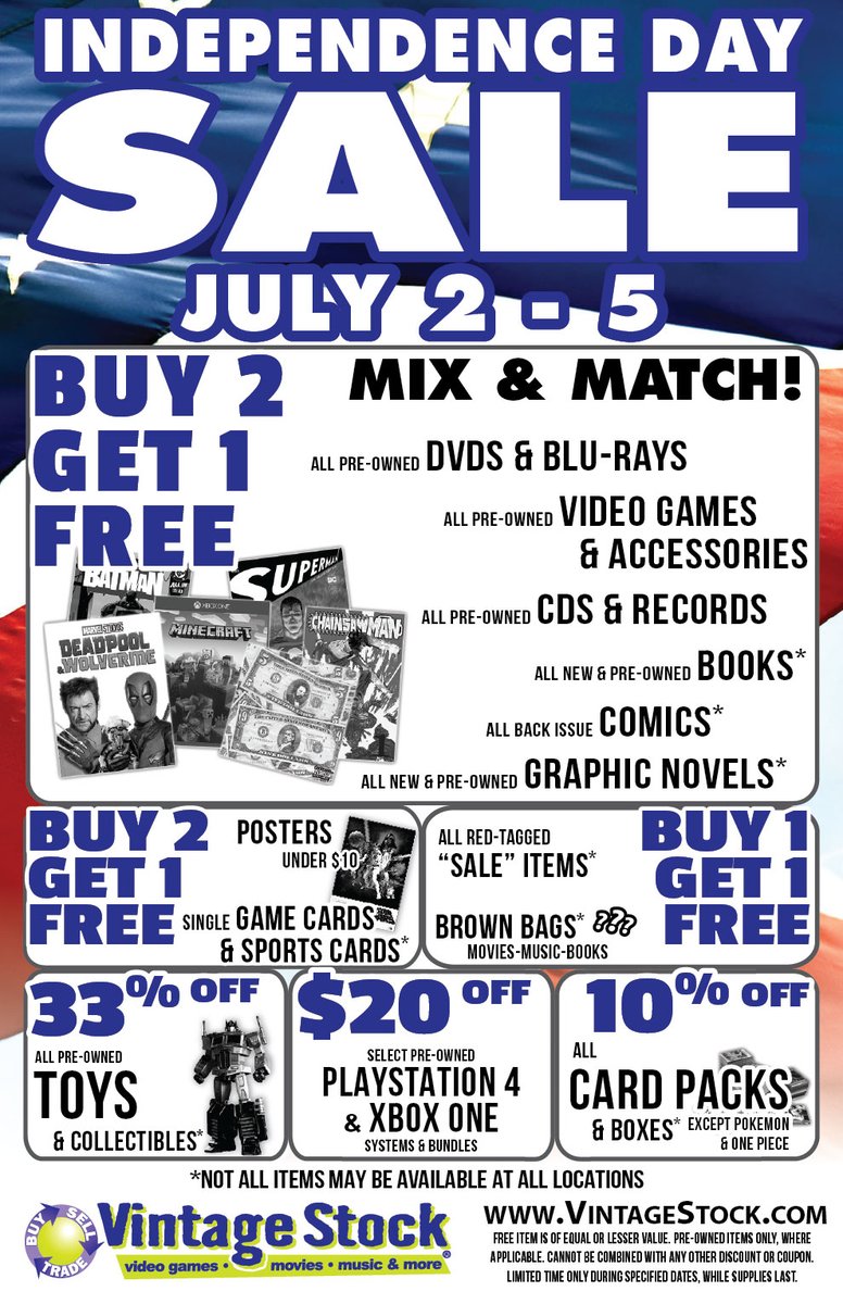 Don't miss out on our 4th of July sale! Today through Sunday!