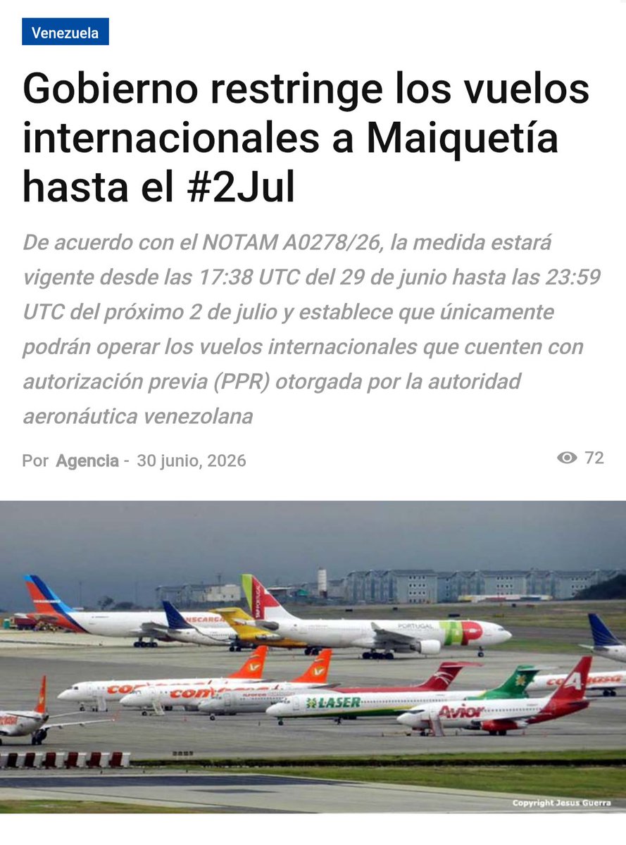 MassaMilei's tweet photo. @guilledearmas que misterio tiene en Maiquetia que no actualizan si hoy vence la clausura o no https://t.co/CuP9FLJbuU