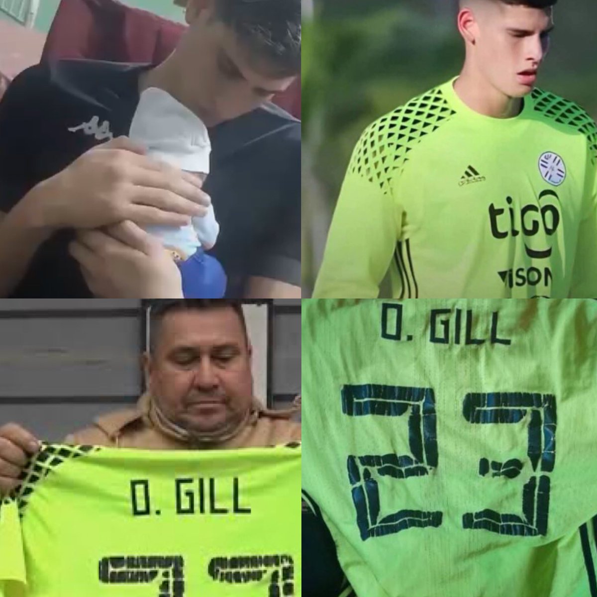 Juezcentral's tweet photo. En las últimas horas, se reveló que durante la pandemia, Orlando Gill se encontraba sin trabajo y tuvo que vender parte de sus uniformes para costear los gastos médicos de su hijo que nació prematuro. Entre esas prendas, se encontraba su camiseta de portero de la selección paraguaya Sub 17, que vendió a 35 dólares. El comprador apareció ayer y confirmó que quería devolverle la camiseta a Orlando. 

Es justamente la primera prenda de selección que vistió Orlando, cuando en entrevistas decía que su ídolo a seguir era Manuel Neuer, el arquero al que acaba de vencer en una tanda de penales de un Mundial. 

El antes y el después. La historia de Orlando y el futuro que le espera es hermoso.