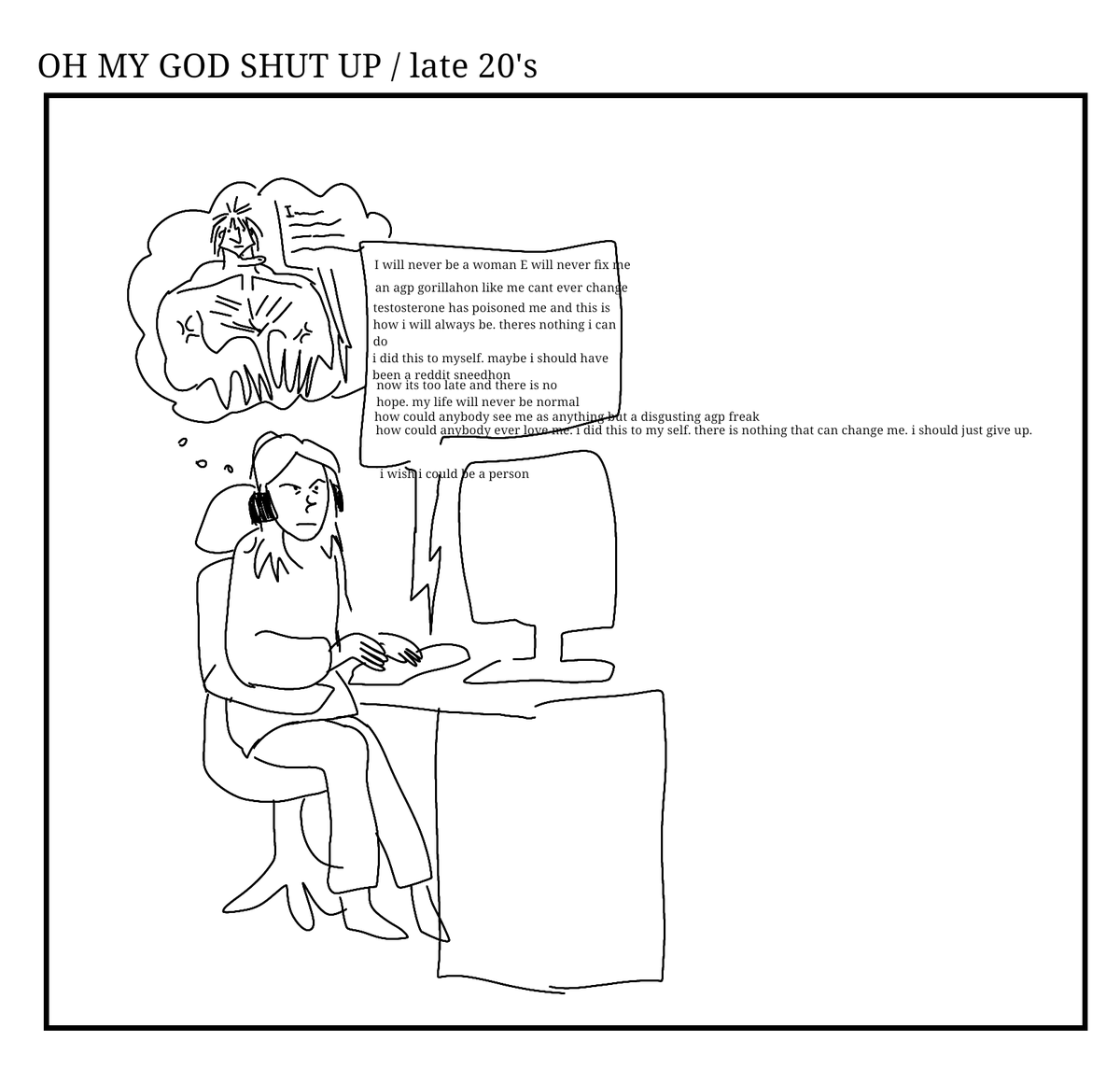 Pythonesianadia's tweet photo. yes you will never be yourself, stay inside and spiral like the good mtf you are https://t.co/gLcW0O78sp