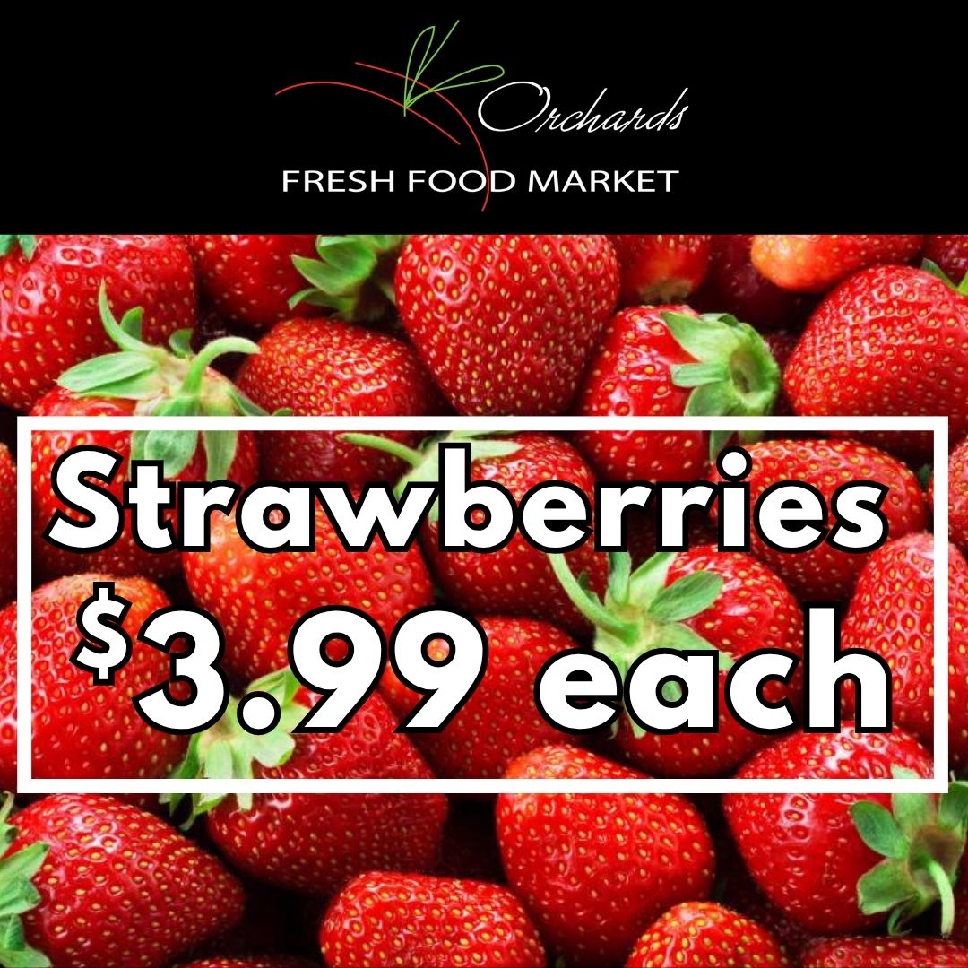 OrchardsFF's tweet photo. Produce Features! Until Monday July 6th, 2026 or While Supplies Last!
Strawberries $3.99 ea
Watermelon Slices $1.50/lb
Peaches & Cream Corn 99¢ each
Cluster Tomatoes $1.50/lb
Beefsteak Tomatoes $1.50/lb
#produce #Features #strawberry #watermelon #corncobs #tomatoes https://t.co/8nUkZsLnBE