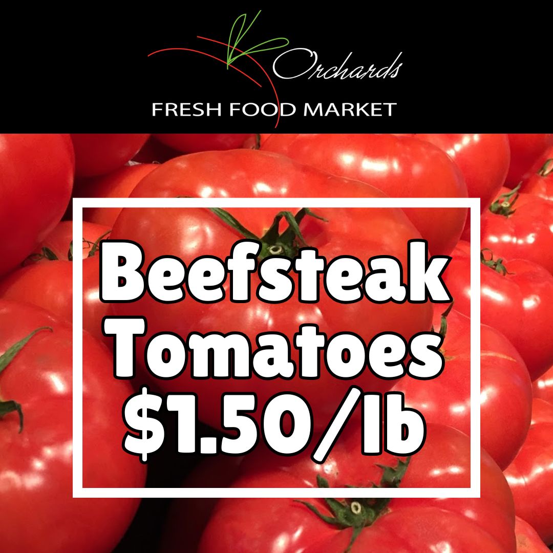 OrchardsFF's tweet photo. Produce Features! Until Monday July 6th, 2026 or While Supplies Last!
Strawberries $3.99 ea
Watermelon Slices $1.50/lb
Peaches & Cream Corn 99¢ each
Cluster Tomatoes $1.50/lb
Beefsteak Tomatoes $1.50/lb
#produce #Features #strawberry #watermelon #corncobs #tomatoes https://t.co/8nUkZsLnBE