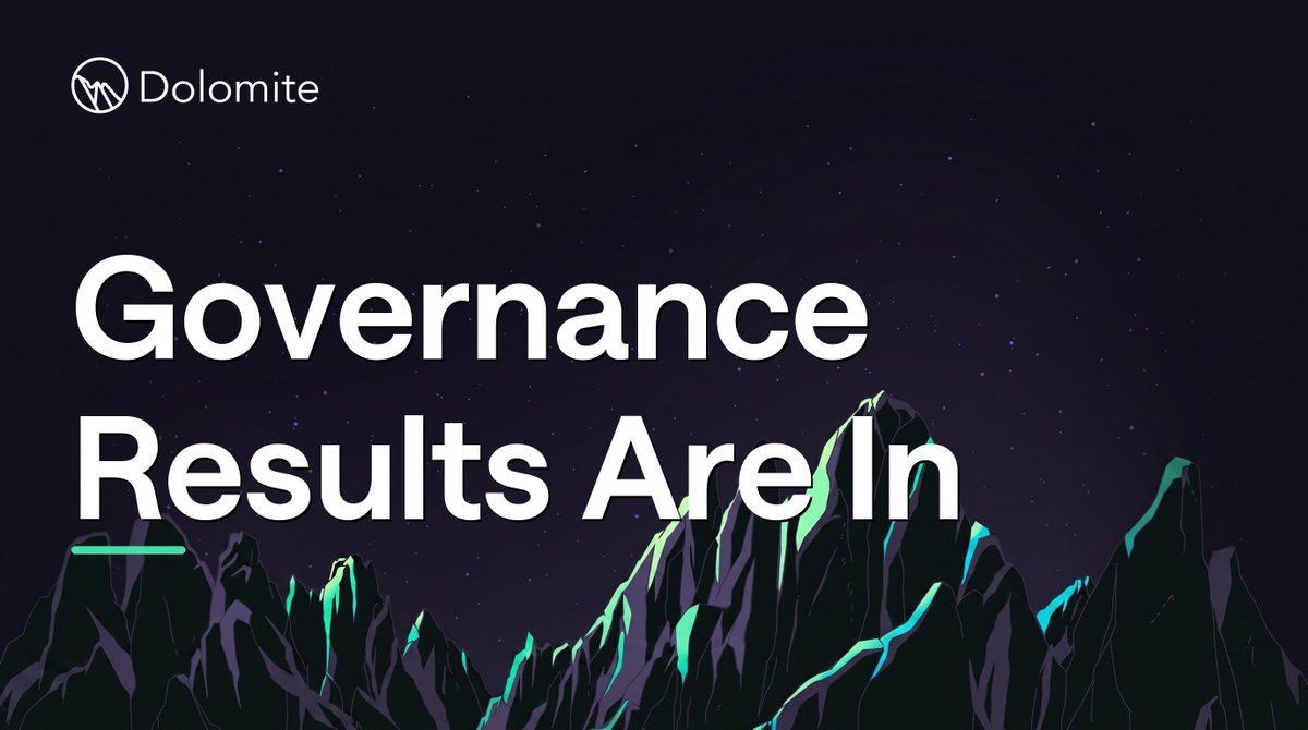 Dolomite_io's tweet photo. Governance results are in 🏔️

The community showed up, and both Q2 proposals passed ✅

Here's the breakdown and what's next 👇 https://t.co/8dPSlsaNzN