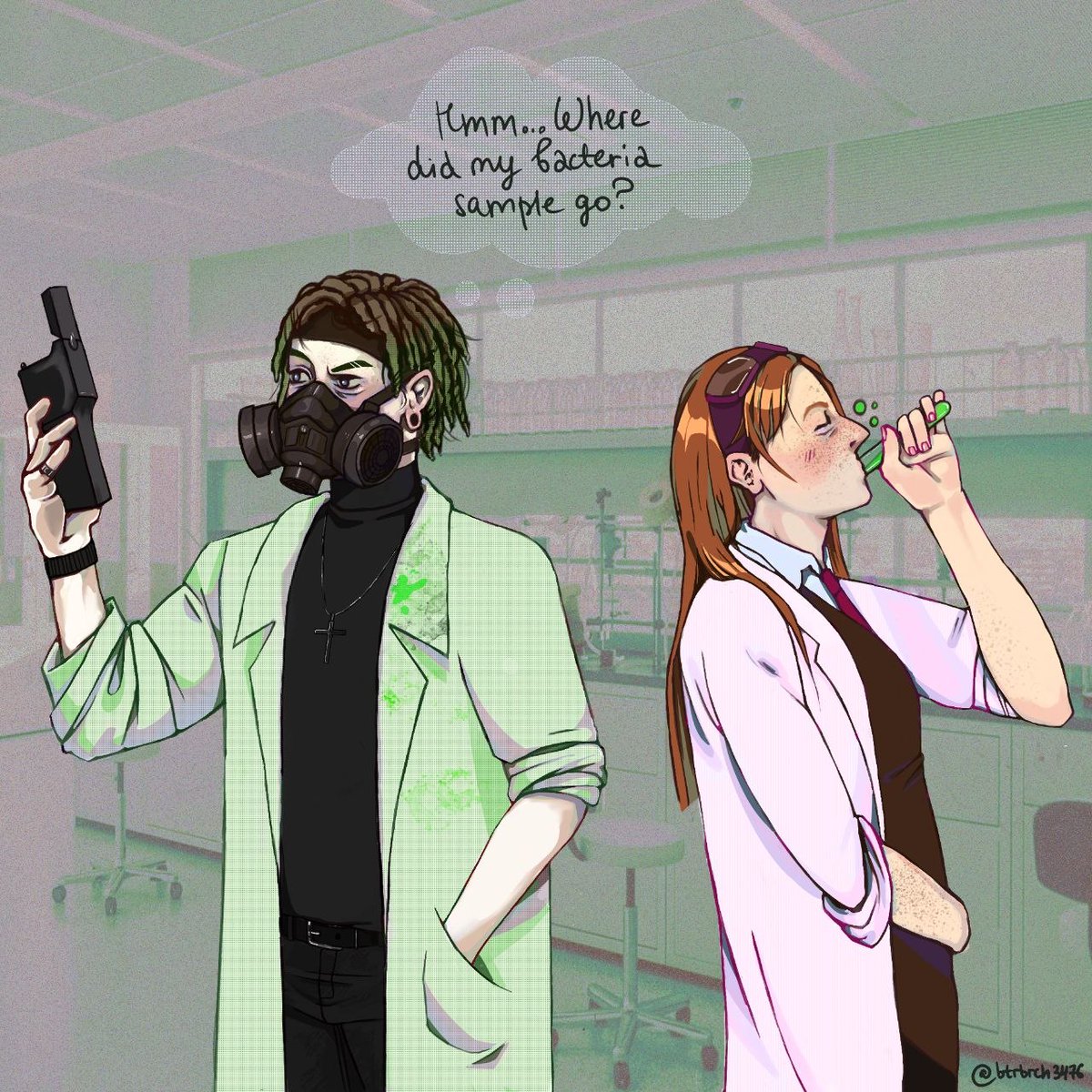 btrbrch3476's tweet photo. 🤫lab workers au 

#qsmp2fanart #mountaindewo https://t.co/E2Q8XaghDz