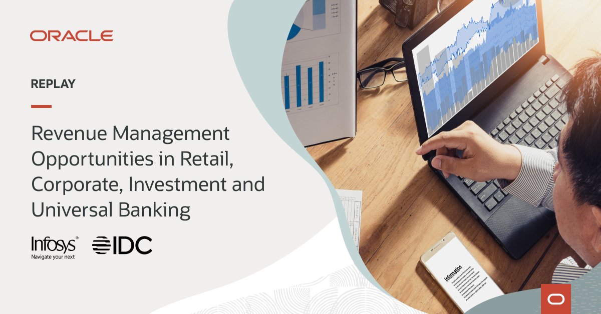 channi43's tweet photo. Check out @Oracle’s revenue management in banking webinar with Infosys and learn how to: ✔️ generate more fee-based income sources, ✔️ improve margins, ✔️ increase revenue, ✔️ reduce costs, and ✔️obtain better pricing controls. https://t.co/cylqO30kFK https://t.co/llNVbhhxvz