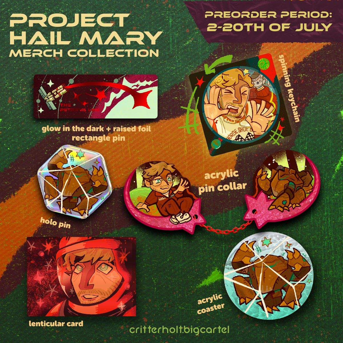 metsaahenki's tweet photo. 🌌PHM MERCH COLLECTION🌌
PRE-ORDER, that’s gonna close on july 20th 🪐

⭐️ available at my shop: https://t.co/58tDA8Pikb
⭐️ previous PHM merch also available at my store!
⭐️ waiting time can take 3-5 weeks after the preorders close.

#phm #projecthailmary https://t.co/9Uit12WroU
