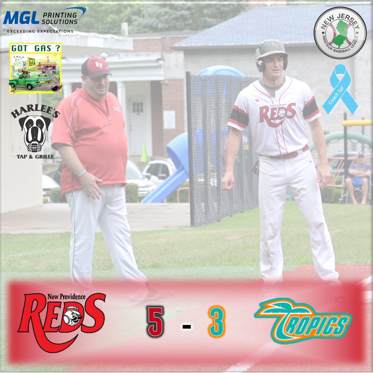 NewProvReds's tweet photo. The Reds (5-1) pushed their winning streak to 5 after sweeping the Tropics (2-4) on Sunday. Devin Cumiskey picked up his 2nd Win. The Reds broke a 3-3 tie in the bottom of the 6th when Dean Licari laced his second 2B of the game &amp; scored on a Nick Santacross 2B #RedsBaseball ⚾️ https://t.co/sC3poc6co4