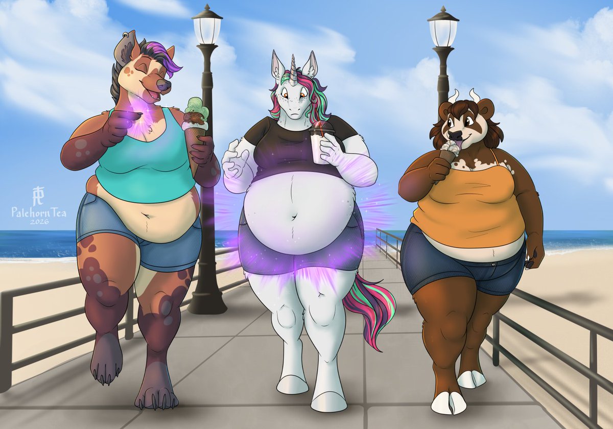 PalehornTea's tweet photo. Lolla making sure Ella matches her and Tea's optimal body shape ;) 

Art for Lelo, featuring Taebear! https://t.co/p4755ldxV1