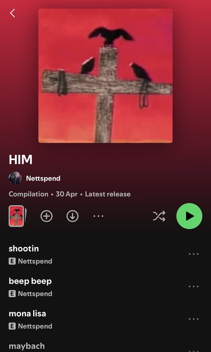 42dailyy's tweet photo. Nettspend’s Soundcloud drop “him” has popped up on Spotify accounts outside of the US and is expected to release at midnight tonight officially on streaming platforms👀🔥 https://t.co/Z4oI5b0WVJ