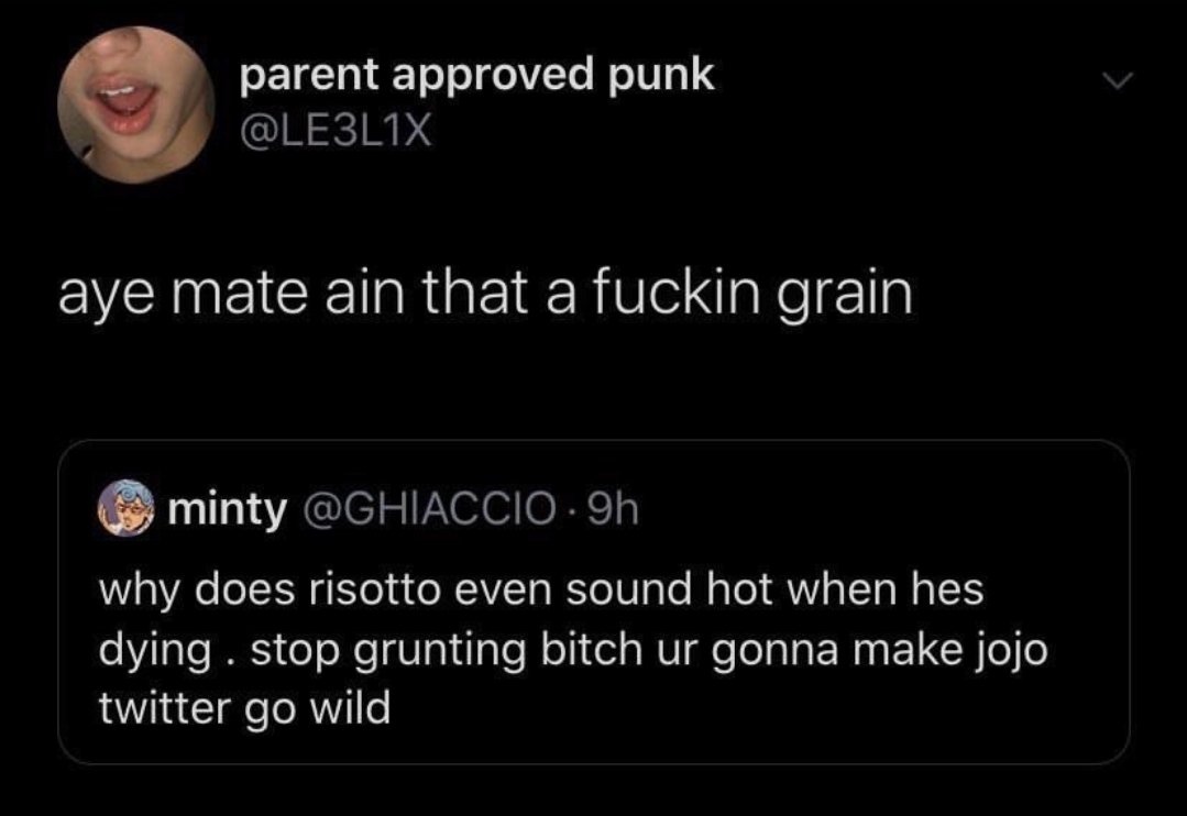 EMPORIOSMOM's tweet photo. My favourite genre is people discovering Jojo https://t.co/yCDdPAOJPn
