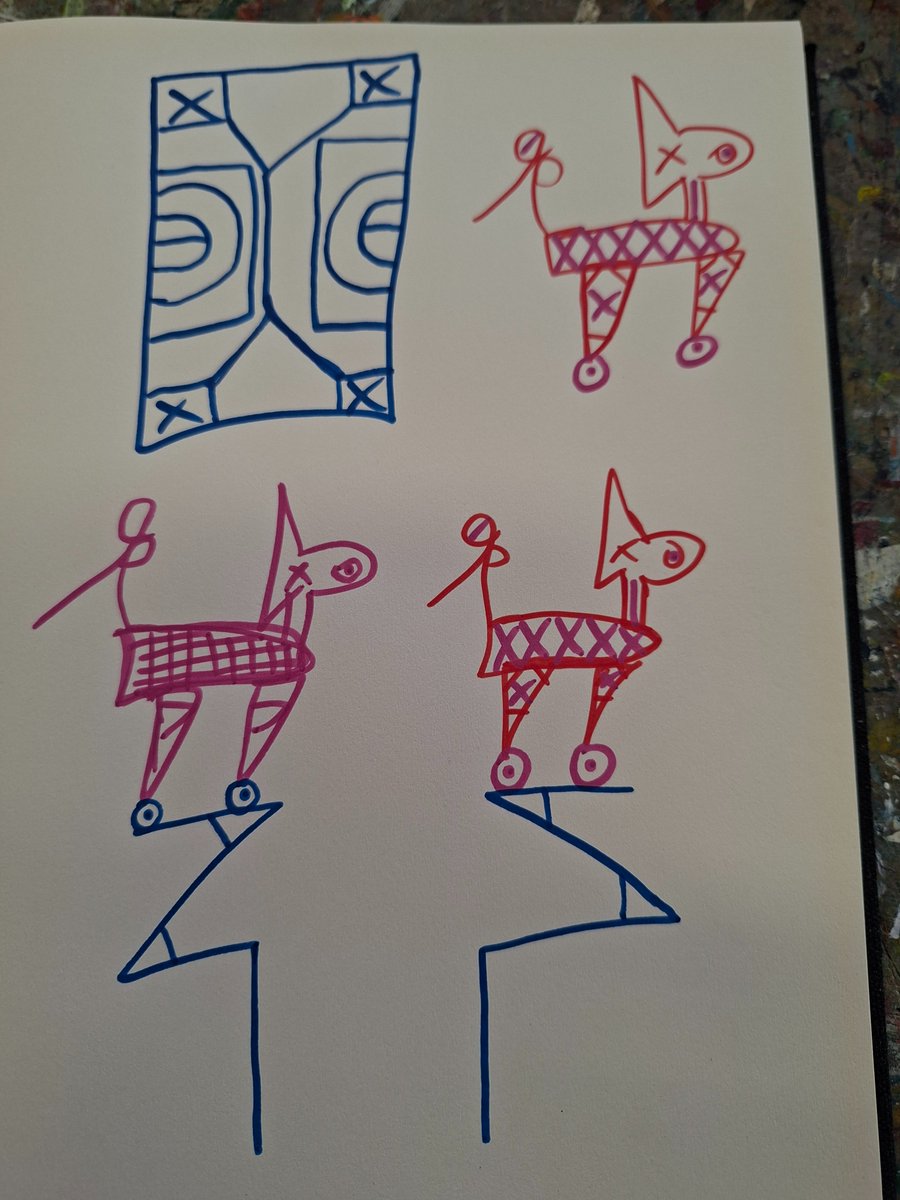 Annuska3's tweet photo. This is a picture of Joepiedom, the stick figure; and Virgil - the horse. They are best friends and communicate through telepathy. Joepiedom has serious mental illness, SMI. https://t.co/LUvUzc1f8p
