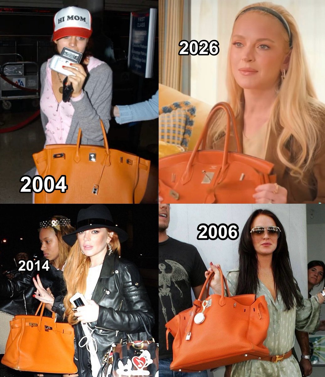 lohanisgod's tweet photo. thinking about lindsay lohan &amp; her iconic orange birkin that she has had since she was 18 years old https://t.co/YaGGkVjqlA