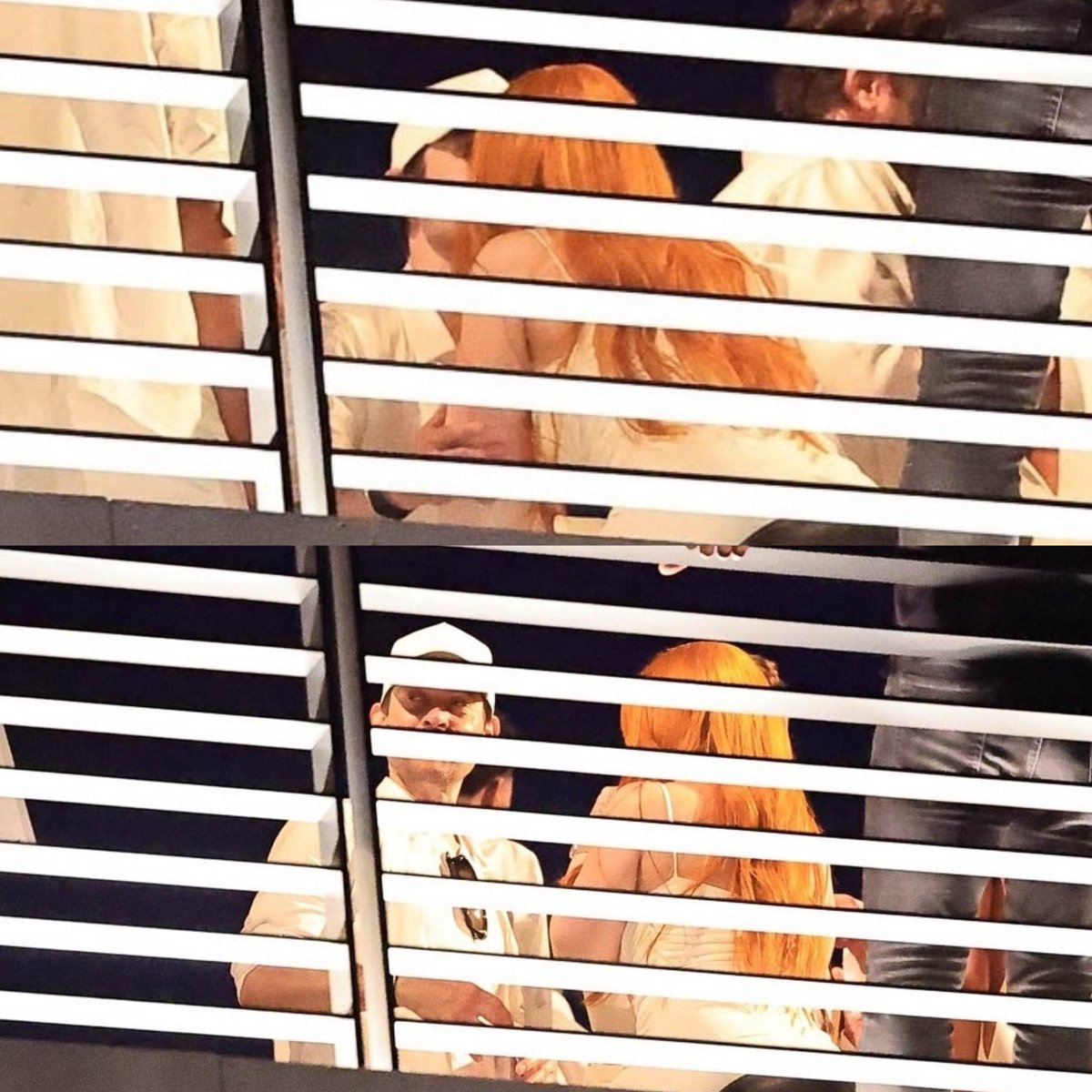 lcecrave's tweet photo. Ice Spice seen kissing Spider-Man actor, Tobey Maguire, at Michael Rubin’s All White party. https://t.co/V5dSQZxd0c