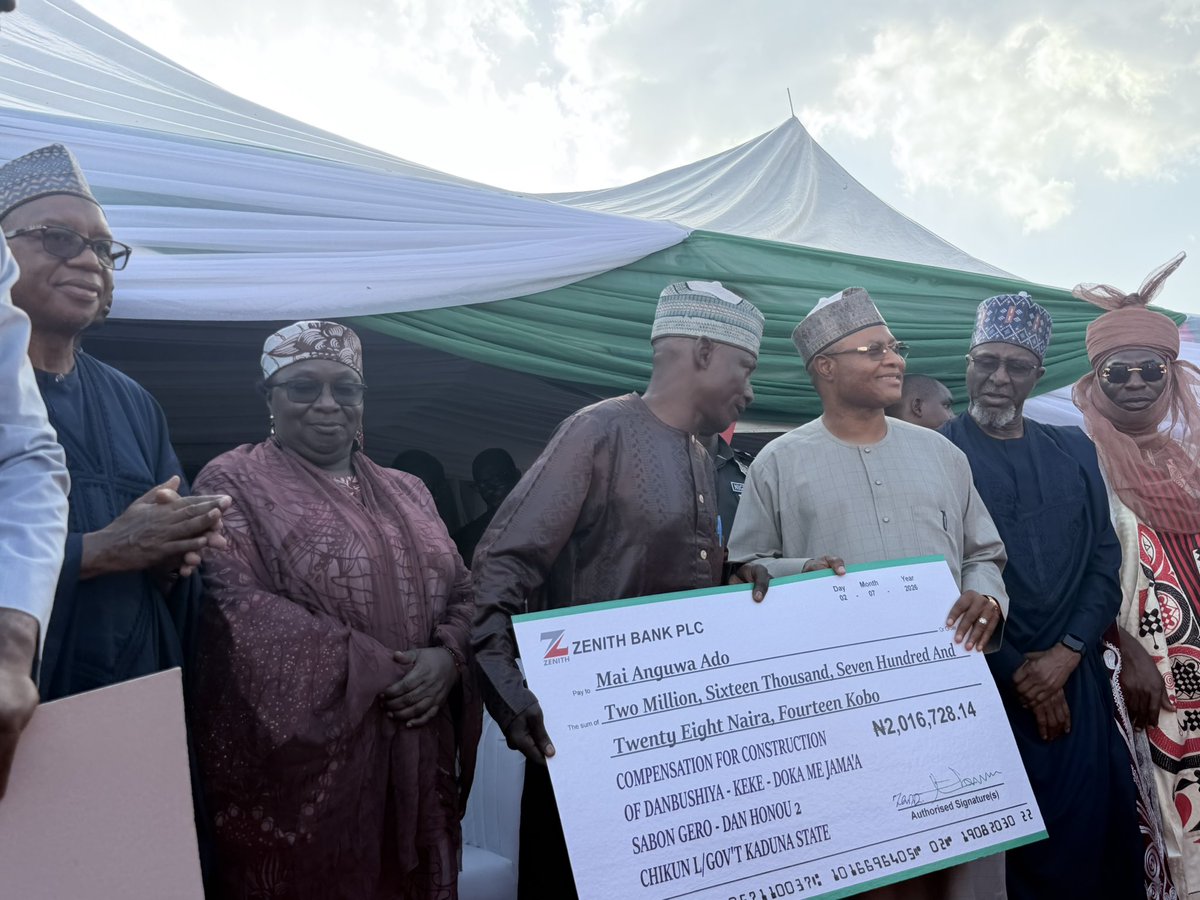 Abdool85's tweet photo. Kaduna Update: Governor Uba Sani Distributes Over ₦300M in Road Expansion Compensation

Kaduna Update: Governor Uba Sani has officially handed over compensation cheques totaling over
N300 million to residents impacted by the massive road expansion project in within Millenium City. 

Beneficiaries are drawn from several communities within Millennium City (Chikun LGA), including Danbushiya, Keke A, Keke B, Keke Makera, Keke Mai Jama'a, Sabon Gero, and Dan Honu 2.
This gesture is a vital milestone in the Governor's Rural and Semi-Urban Transformation Agenda. By settling claims for approximately 300 households across these areas, the administration is ensuring that infrastructure progress does not come at the expense of the people.

The move clears the way for accelerated construction, bringing better connectivity and vibrant economic activity directly to the heart of the Millennium City community.
The Governor was accompanied by Deputy Governor Dr. Hadiza Sabuwa Balarabe, Minister of Environment Balarabe Abbas Lawal, and other senior government officials.