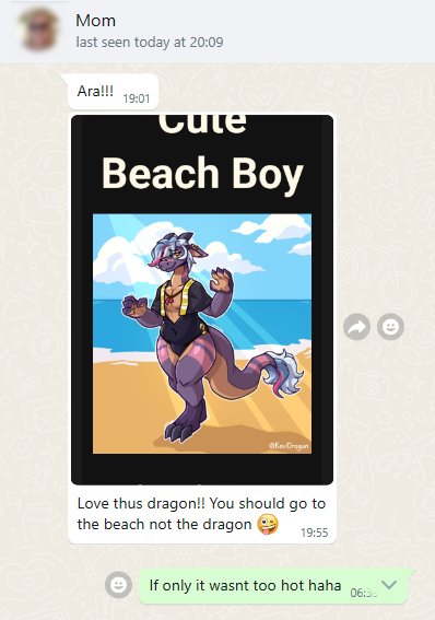 KavDragun's tweet photo. My mom sees my art &amp; she wants to be a bikini beach babe dragon too ! <3 https://t.co/qTZ4wJ6SQ1