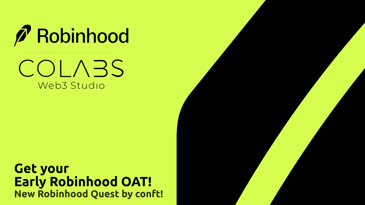 ConftApp's tweet photo. Early @RobinhoodCrypto OAT is live 🟢

A limited reward for the first community members joining the Robinhood quest by @ConftApp 

Only 10,000 OATs available - once they’re gone, they’re gone.

Complete the quest and claim your spot👀
https://t.co/MaiC3h9V1v https://t.co/xrGj9OyQyZ
