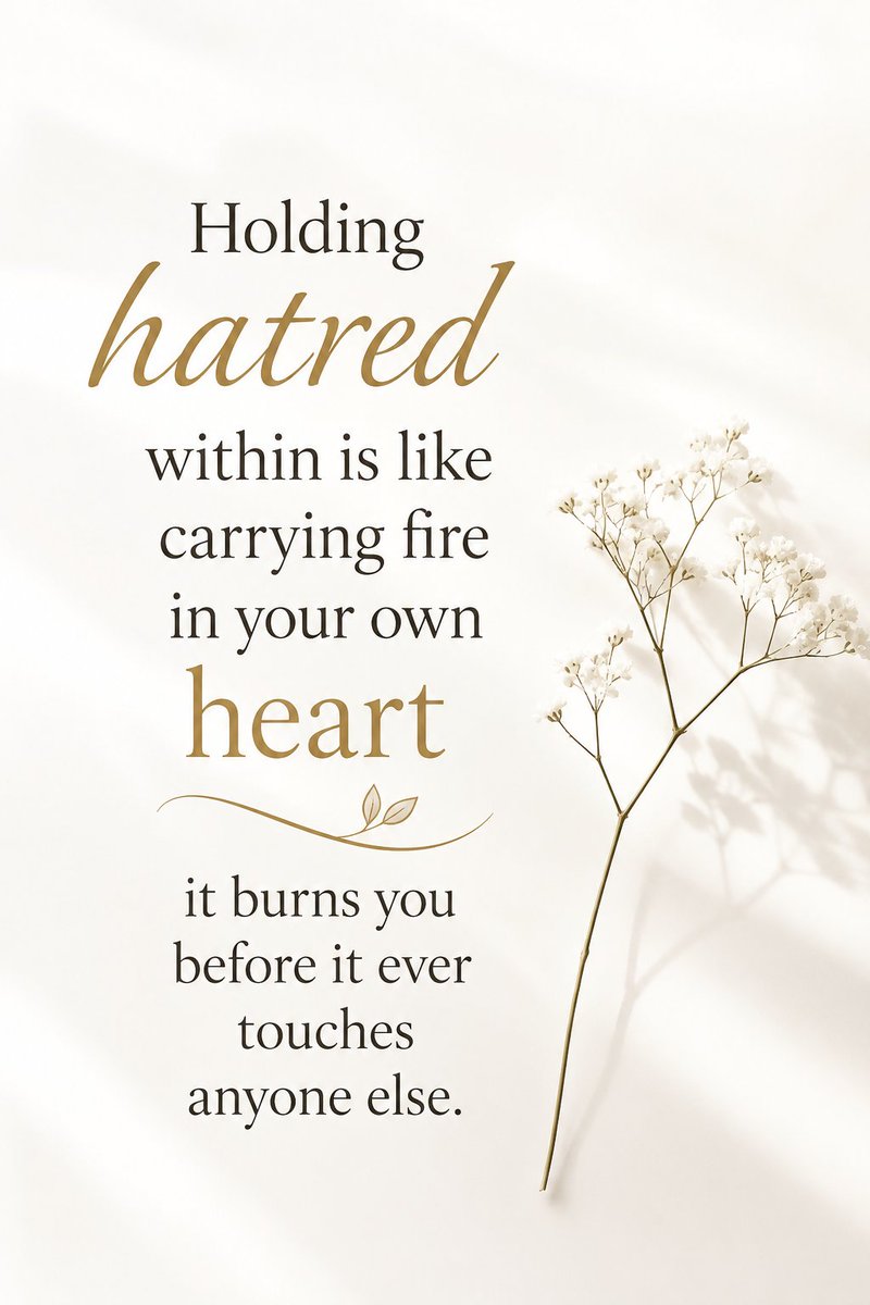 Justice_Seeker5's tweet photo. Holding hatred within is like carrying fire in your own heart, it burns you before it ever touches anyone else. https://t.co/B0YHCCFOBL