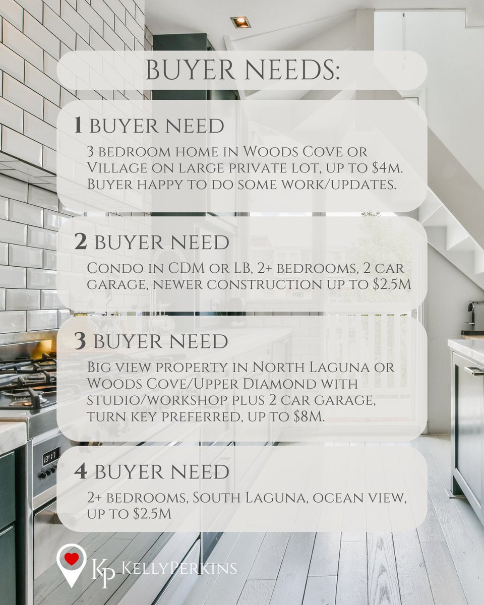 perkykell's tweet photo. Learn more about current buyer demand through the link in my bio or contact me directly.

Everyone sees value in a home differently. I help clients recognize the value that matters most to them.

#KellyPerkins REALTOR® | DRE# 01932146 | Compass Real Estate https://t.co/Nf6YMjNbQq