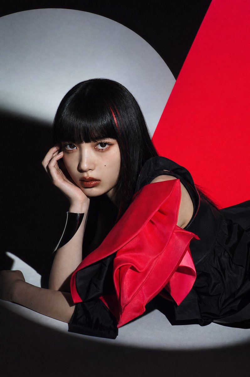 Avant-Garde Red Black Fashion Portrait