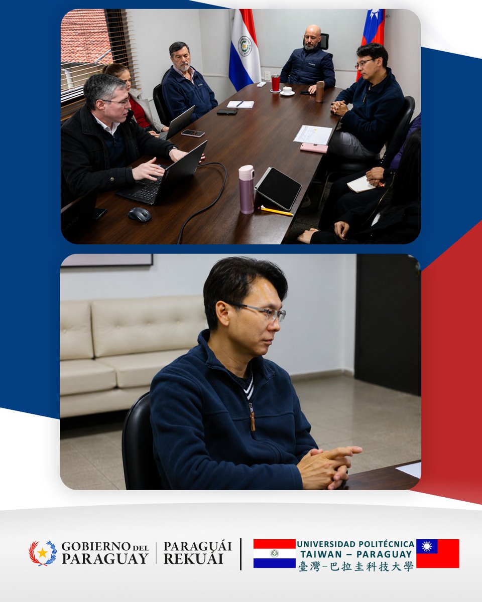 UPTP_py's tweet photo. El CEO del Proyecto Taiwan Tech inicia su agenda en Paraguay. El Dr. Shanq-Jang Ruan mantuvo una reunión estratégica con autoridades de la UPTP para evaluar avances institucionales y delinear próximos pasos del proyecto educativo. #UPTP #TaiwanTech #TaiwanParaguay https://t.co/2u1TmPTEfk