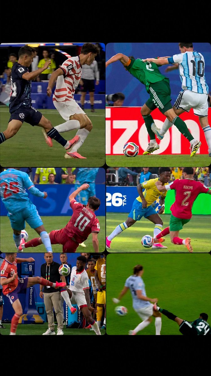 sim5o's tweet photo. بعض اللقطات على التدخلات القوية في مباريات كأس العالم 
و الاعلام يذكر فقط تدخل ميسي على اللاعب الجزائري 🤔🤔
نعم تدخل ميسي قوي و يستحق لكن لماذا لا تذكر بقية التدخلات 
#كاس_العالم_٢٠٢٦ #كاس_العالم 
#fifa_world_cup_2026 #World_Cup 
#FIFAWorldCup #WorldCup #WorldCup2026 https://t.co/op5TbSuEAu