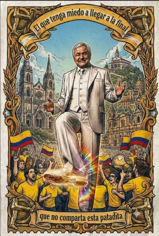 jorgebarontv's tweet photo. ¡COMPARTE EL SAN GEORGE DE LA SUERTE!

“En nombre de la patadita de la buena suerte, que el VAR no nos juegue en contra y la fe se mantenga fuerte.”

Porque mientras unos tienen brujos, nosotros tenemos a nuestra Majestad Jorge Barón

@WplayColombia 

#ApuestaLaPataditaDeLaSuerte https://t.co/MbREPVjadU