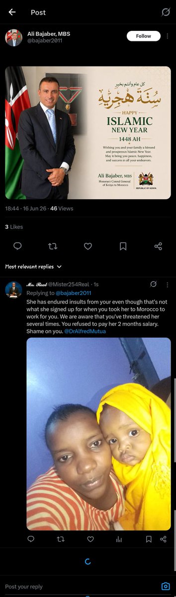 Mister254Real's tweet photo. @DrAlfredMutua Her name is Esther Njeri. A single mother of 2. The person who is supposed to be the one to make sure that Kenyan workers in Morocco are in good hands is the one oppressing them. She hasn't been paid for 2 months, and is being mistreated by him. https://t.co/aHw4OXhqBQ