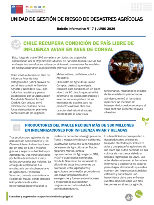 AgroClimaticoCL's tweet photo. 🌧️❄️ La preparación marca la diferencia.
Desde la #UGRA de @MinagriCL seguimos fortaleciendo la gestión del riesgo en el sector silvoagropecuario con herramientas, capacitaciones y coordinación territorial para enfrentar la temporada invernal y el fenómeno de #ElNiño. https://t.co/oexGSpkEAQ