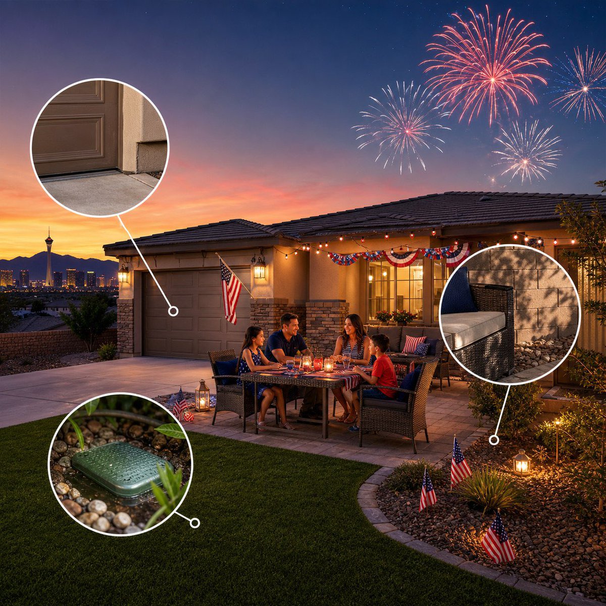 lvpestcontrol's tweet photo. Before the holiday weekend, check garage corners, door seals, patio furniture, shaded block walls, irrigation boxes, and damp landscaping. These spots can hide pest pressure around Las Vegas homes. Call or text Intrusion Pest Control if pests are showing up. https://t.co/CdHClZ010X