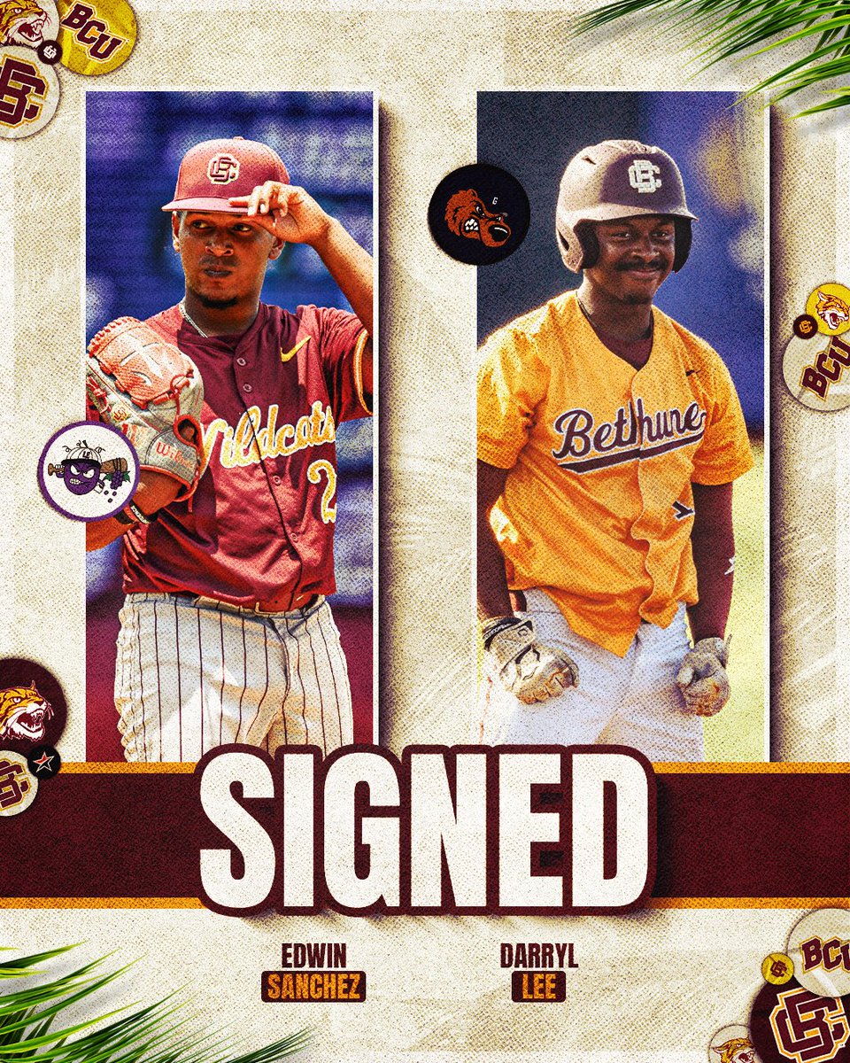 BCUDiamondCats's tweet photo. Professional Cats! 📈 📈 📈 

Congratulations to Edwin Sanchez and Darryl Lee for signing professional deals with the Lake Erie Crushers and Gateway Grizzlies of the Frontier League!

#𝙃𝙖𝙞𝙡𝙒𝙞𝙡𝙙𝙘𝙖𝙩𝙨 | #𝙋𝙧𝙚𝙮𝙏𝙤𝙜𝙚𝙩𝙝𝙚𝙧 https://t.co/kCtRdkQOIR
