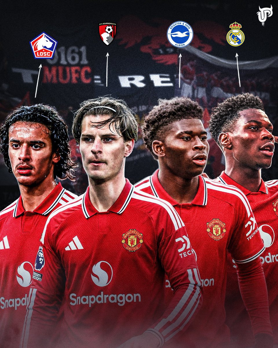unitedpeoplestv's tweet photo. 🇲🇦 - Ayyoub Bouaddi (18)
🏴󠁧󠁢󠁥󠁮󠁧󠁿 - Alex Scott (22)
🇨🇲 - Carlos Baleba (22)
🇫🇷 - Aurélien Tchouaméni (26)

If you had to choose 2 of these signings for #MUFC, which 2 would you choose? 👇 https://t.co/aLIHzaieXM
