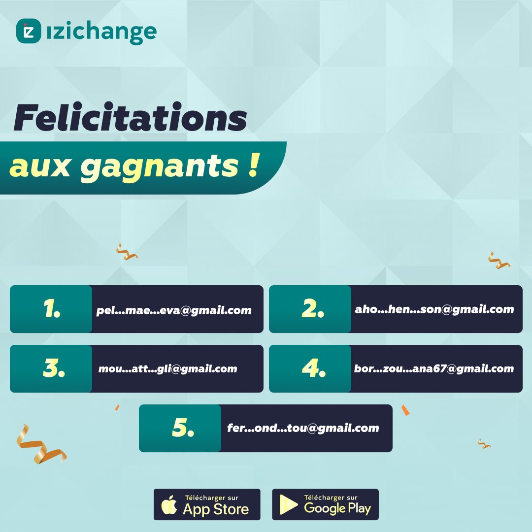 IZIchange's tweet photo. 🎉Félicitations aux gagnants du Live de IZICHANGE 

🎁 Merci à tous pour votre participation massive 🔥

👉 Gagnants, merci de patienter 24h et de vérifier vos wallets sur IZICHANGE.

Restez connectés, la prochaine surprise arrive très bientôt… 🚀

#IZICHANGE #Giveaway #Félicitations #Live
