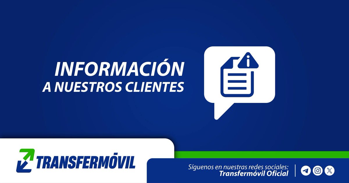 transfermovilcu's tweet photo. 🚨 El sitio de Contratación Digital de Transfermóvil para los actores económicos se encuentra afrontando problemas técnicos con la integración con Banco Metropolitano. Se trabaja en su restablecimiento. 🚨

Ofrecemos disculpas a nuestros clientes por las molestias ocasionadas. 🙏 https://t.co/arDXoAv6tj