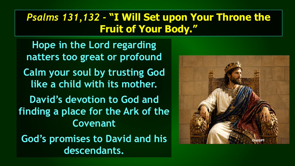 Bible_Lessons's tweet photo. I Will Set upon Your Throne the Fruit of Your Body

What are examples in which people today meddle in things too profound for them when they ought to trust God to do what is right? What promise did God make  about David's descendants?

Video Bible Study at
https://t.co/zdLobLEcDC https://t.co/Xs1pRGjhfE