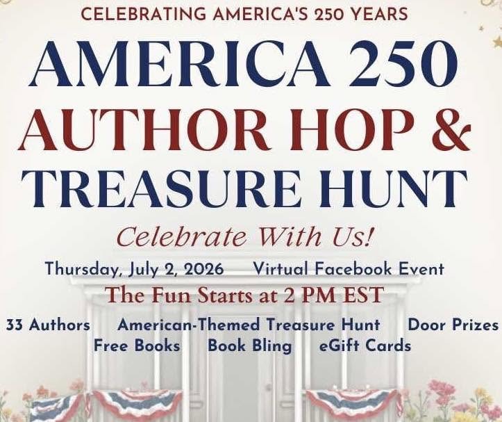 JenelleHovde's tweet photo. Starts at 2pm EST and ends tonight! Join 33 authors celebrating the USA! Start the hop and win prizes at jenellehovdeauthor on Facebook! https://t.co/jHnLb5f7EP