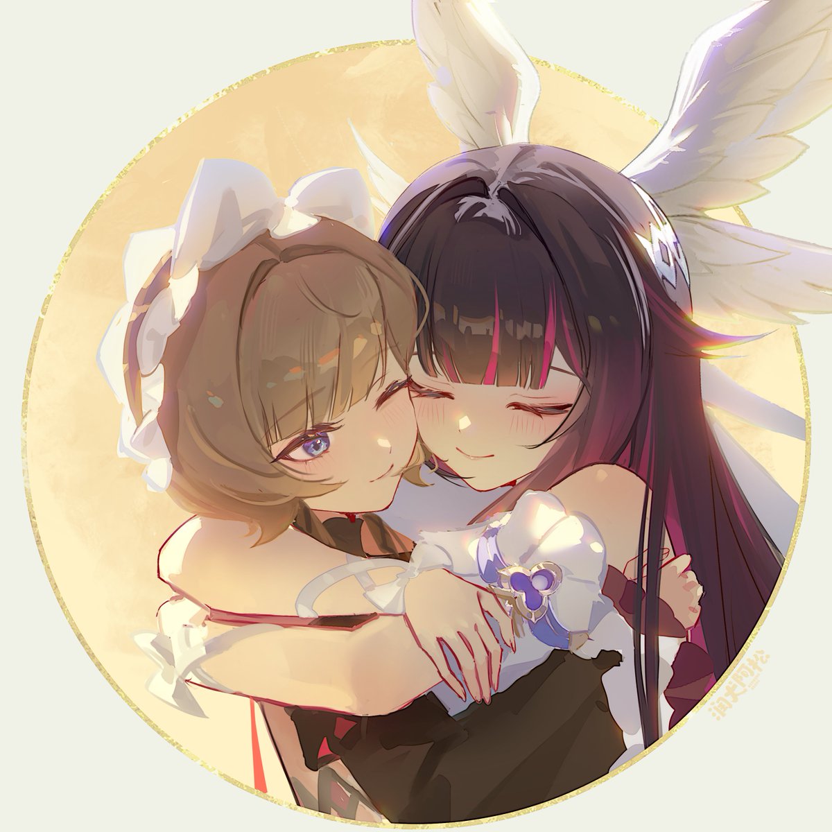 runquanasong's tweet photo. “咱们结婚啦！”
（忍不住用这个bgm哈哈哈
#genshin_art #Sandrone #Columbina #sandbina https://t.co/iguJa6p227